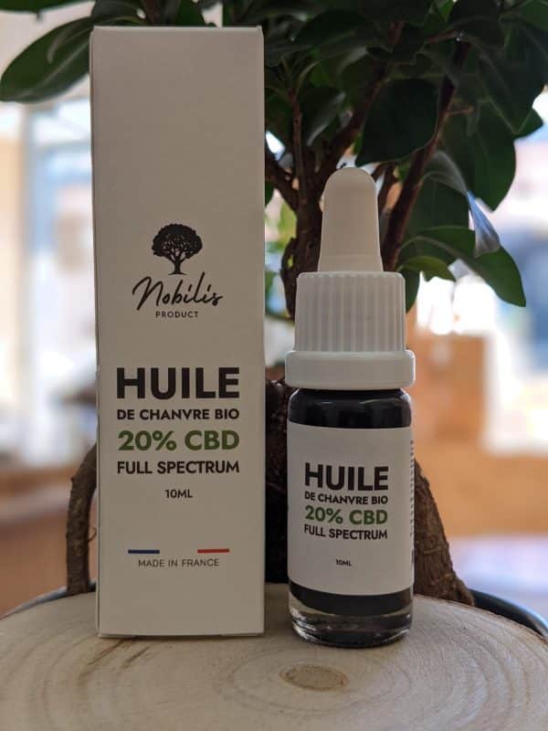 Huile de CBD 20% Full spectrum, 10ml, carton plus fiole.